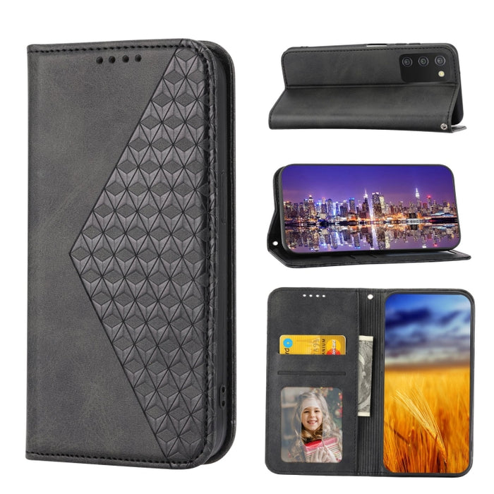 Caja de teléfono de cuero con cierre magnético y textura de becerro de rejilla cúbica, For Nothing Phone 1, For Xiaomi Redmi Note 11S 5G, For Xiaomi Redmi Note 11S Global, For Xiaomi Redmi Note 11 Pro 4G, For Xiaomi Redmi 10C 4G, For Xiaomi Redmi 10A  ...