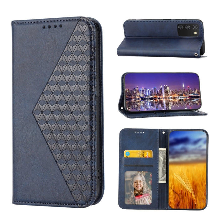 Caja de teléfono de cuero con cierre magnético y textura de becerro de rejilla cúbica, For Nothing Phone 1, For Xiaomi Redmi Note 11S 5G, For Xiaomi Redmi Note 11S Global, For Xiaomi Redmi Note 11 Pro 4G, For Xiaomi Redmi 10C 4G, For Xiaomi Redmi 10A  ...