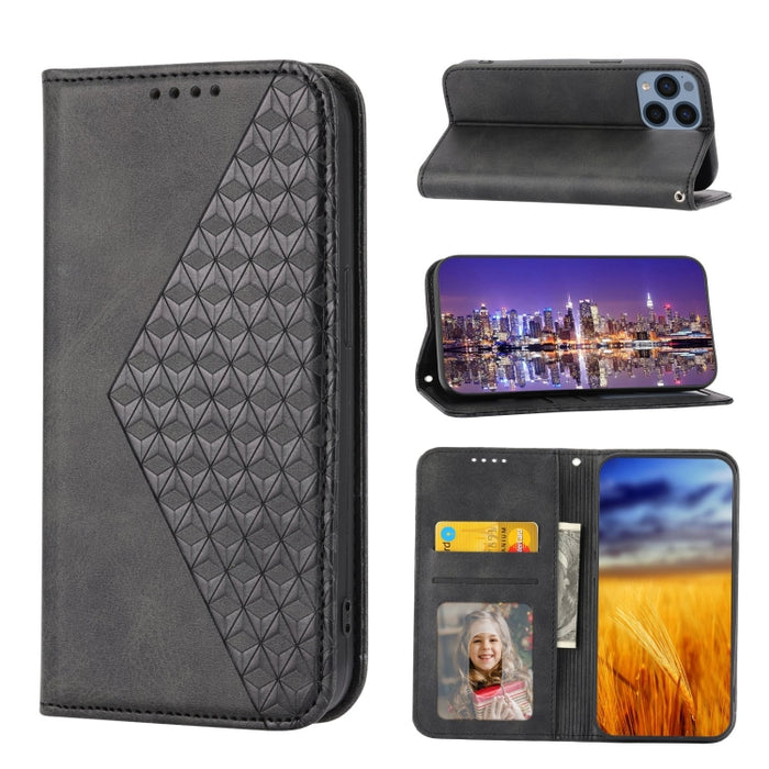 Caja de teléfono de cuero con cierre magnético y textura de becerro de rejilla cúbica, For Nothing Phone 1, For Xiaomi Redmi Note 11S 5G, For Xiaomi Redmi Note 11S Global, For Xiaomi Redmi Note 11 Pro 4G, For Xiaomi Redmi 10C 4G, For Xiaomi Redmi 10A  ...