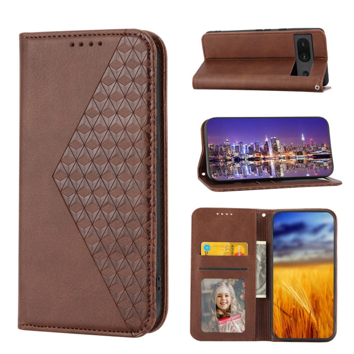Caja de teléfono de cuero con cierre magnético y textura de becerro de rejilla cúbica, For Nothing Phone 1, For Xiaomi Redmi Note 11S 5G, For Xiaomi Redmi Note 11S Global, For Xiaomi Redmi Note 11 Pro 4G, For Xiaomi Redmi 10C 4G, For Xiaomi Redmi 10A  ...