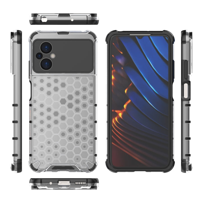 Caja del teléfono PC + TPU a prueba de golpes Honeycomb, For Xiaomi Poco M5 4G India