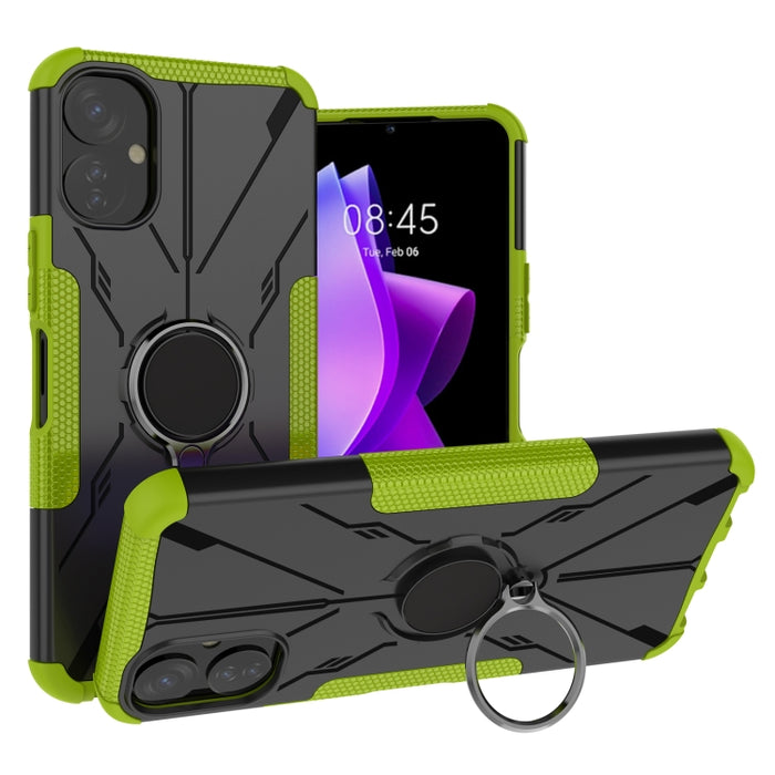 Armor Bear Funda para teléfono PC + TPU a prueba de golpes con anillo