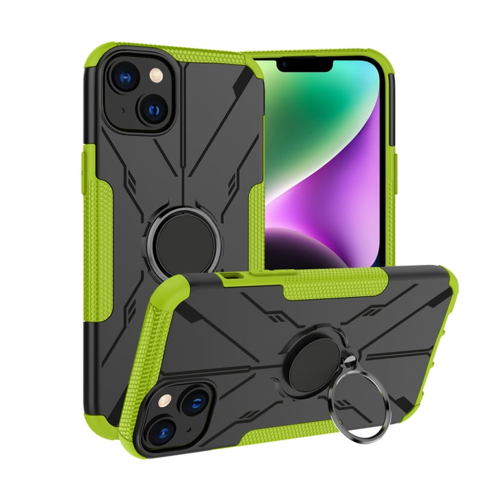 Armor Bear Funda para teléfono PC + TPU a prueba de golpes con anillo
