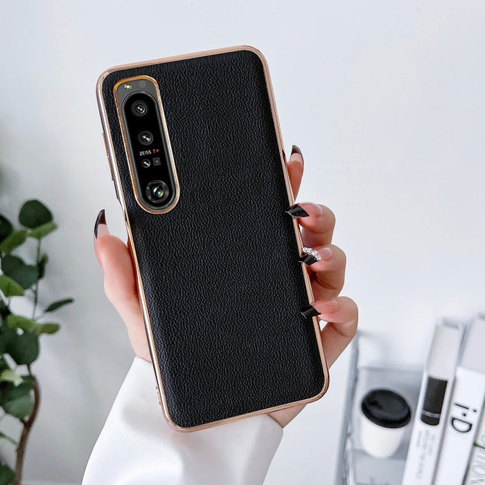 Estuche para teléfono de cuero genuino Luolai Series Nano Plating, For Sony Xperia 1 IV, For Sony Xperia 10 IV, For vivo X80 5G, For vivo X80 Pro 5G, For Xiaomi Mix Fold 2, For Motorola Moto Razr 2022