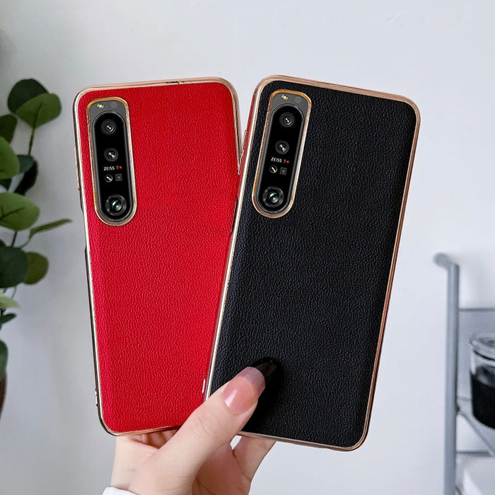 Estuche para teléfono de cuero genuino Luolai Series Nano Plating, For Sony Xperia 1 IV, For Sony Xperia 10 IV, For vivo X80 5G, For vivo X80 Pro 5G, For Xiaomi Mix Fold 2, For Motorola Moto Razr 2022
