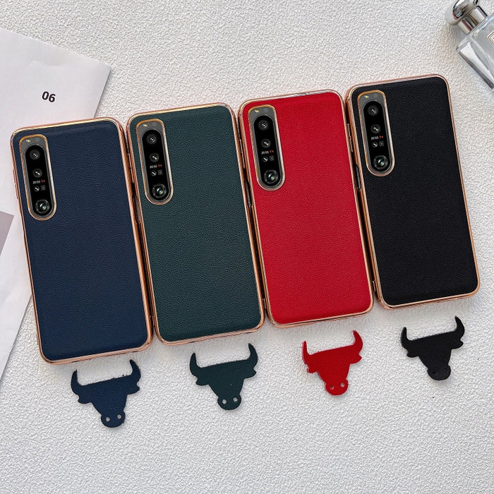 Estuche para teléfono de cuero genuino Luolai Series Nano Plating, For Sony Xperia 1 IV, For Sony Xperia 10 IV, For vivo X80 5G, For vivo X80 Pro 5G, For Xiaomi Mix Fold 2, For Motorola Moto Razr 2022