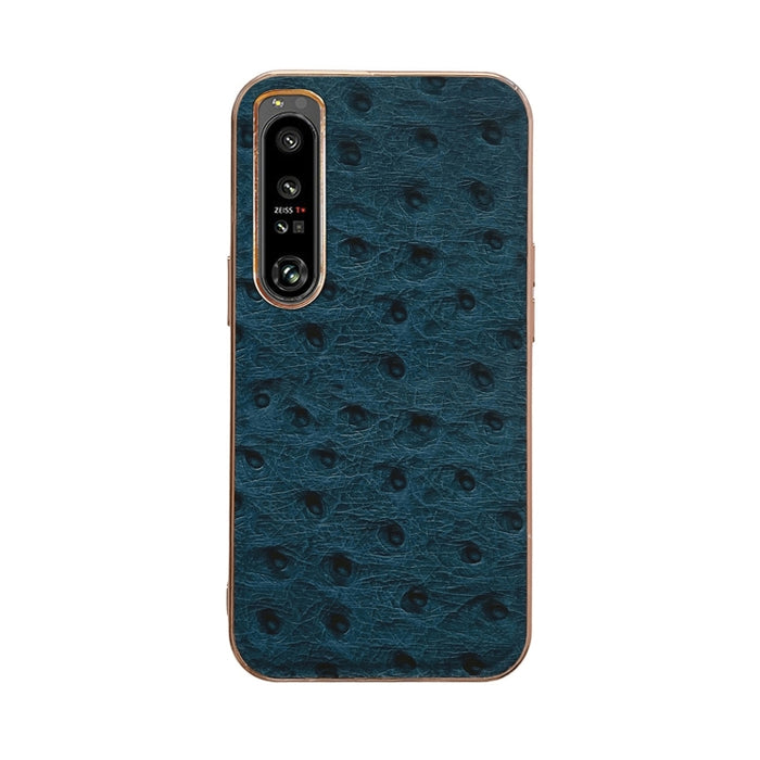 Estuche para teléfono con nanochapado en piel de avestruz de piel genuina, For Sony Xperia 1 IV, For Sony Xperia 10 IV, For vivo X80 5G, For vivo X80 Pro 5G, For Xiaomi Mix Fold 2, For Motorola Moto Razr 2022