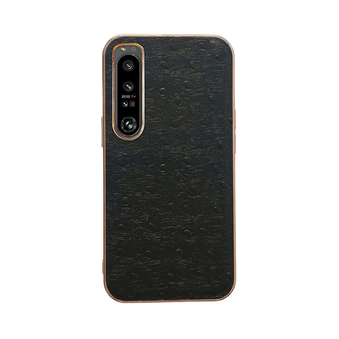 Estuche para teléfono con nanochapado en piel de avestruz de piel genuina, For Sony Xperia 1 IV, For Sony Xperia 10 IV, For vivo X80 5G, For vivo X80 Pro 5G, For Xiaomi Mix Fold 2, For Motorola Moto Razr 2022