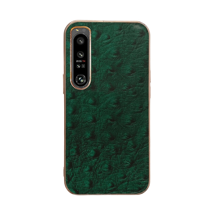 Estuche para teléfono con nanochapado en piel de avestruz de piel genuina, For Sony Xperia 1 IV, For Sony Xperia 10 IV, For vivo X80 5G, For vivo X80 Pro 5G, For Xiaomi Mix Fold 2, For Motorola Moto Razr 2022