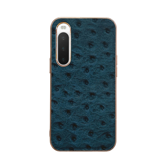 Estuche para teléfono con nanochapado en piel de avestruz de piel genuina, For Sony Xperia 1 IV, For Sony Xperia 10 IV, For vivo X80 5G, For vivo X80 Pro 5G, For Xiaomi Mix Fold 2, For Motorola Moto Razr 2022