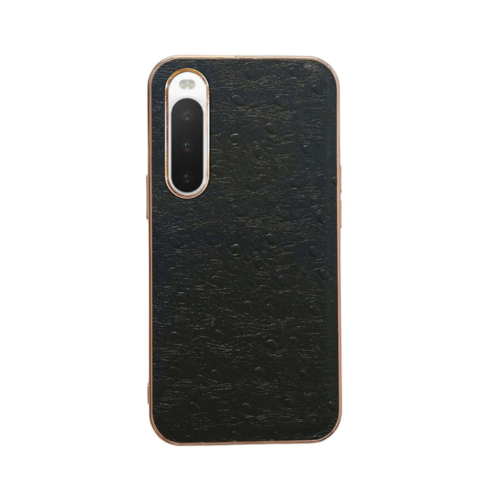 Estuche para teléfono con nanochapado en piel de avestruz de piel genuina, For Sony Xperia 1 IV, For Sony Xperia 10 IV, For vivo X80 5G, For vivo X80 Pro 5G, For Xiaomi Mix Fold 2, For Motorola Moto Razr 2022