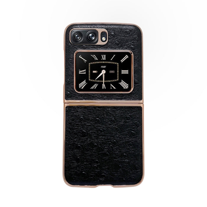 Estuche para teléfono con nanochapado en piel de avestruz de piel genuina, For Sony Xperia 1 IV, For Sony Xperia 10 IV, For vivo X80 5G, For vivo X80 Pro 5G, For Xiaomi Mix Fold 2, For Motorola Moto Razr 2022
