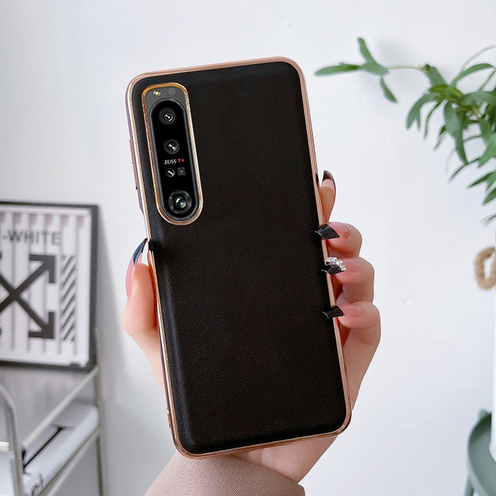 Estuche para teléfono Nano Plating de la serie Xiaoya de cuero genuino, For Sony Xperia 1 IV, For Sony Xperia 10 IV, For vivo X80 5G, For vivo X80 Pro 5G, For Xiaomi Mix Fold 2, For Motorola Moto Razr 2022