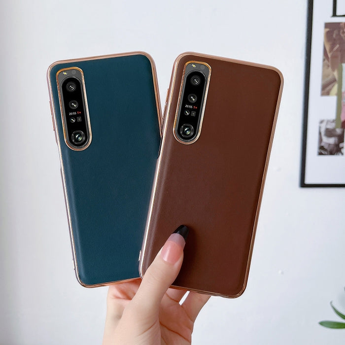 Estuche para teléfono Nano Plating de la serie Xiaoya de cuero genuino, For Sony Xperia 1 IV, For Sony Xperia 10 IV, For vivo X80 5G, For vivo X80 Pro 5G, For Xiaomi Mix Fold 2, For Motorola Moto Razr 2022