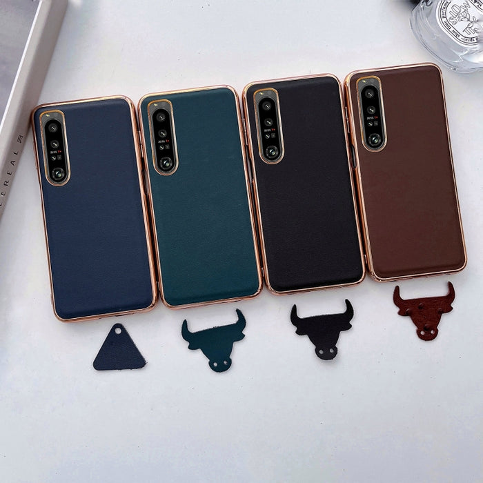 Estuche para teléfono Nano Plating de la serie Xiaoya de cuero genuino, For Sony Xperia 1 IV, For Sony Xperia 10 IV, For vivo X80 5G, For vivo X80 Pro 5G, For Xiaomi Mix Fold 2, For Motorola Moto Razr 2022