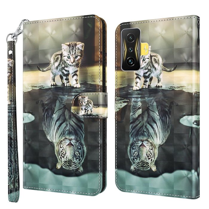 Estuche para teléfono con patrón de pintura 3D TPU + PU, For Xiaomi Poco F4 GT, For Xiaomi Poco M5, For Xiaomi Poco M5S/Redmi Note 10/Note 10S