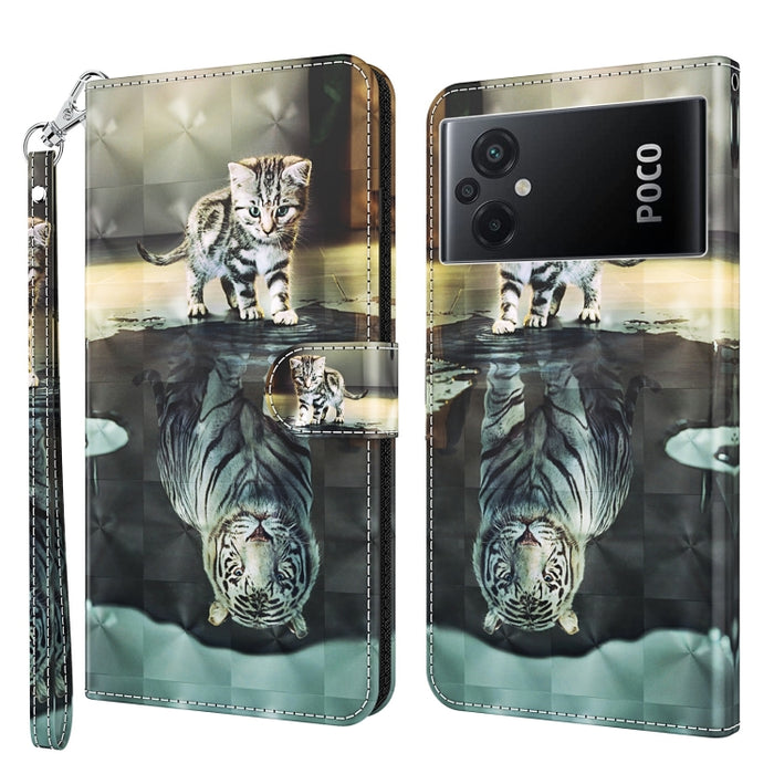 Estuche para teléfono con patrón de pintura 3D TPU + PU, For Xiaomi Poco F4 GT, For Xiaomi Poco M5, For Xiaomi Poco M5S/Redmi Note 10/Note 10S