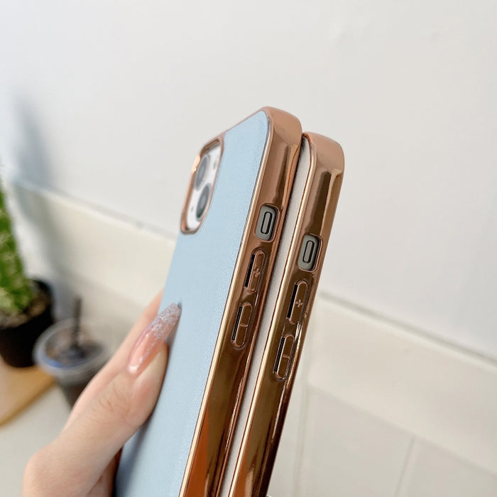 Estuche para teléfono de cuero genuino con nano galvanoplastia de la serie Waves