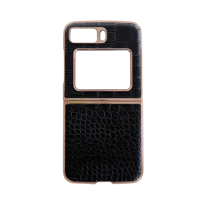 Funda de teléfono con nano galvanoplastia de cuero genuino con textura de cocodrilo