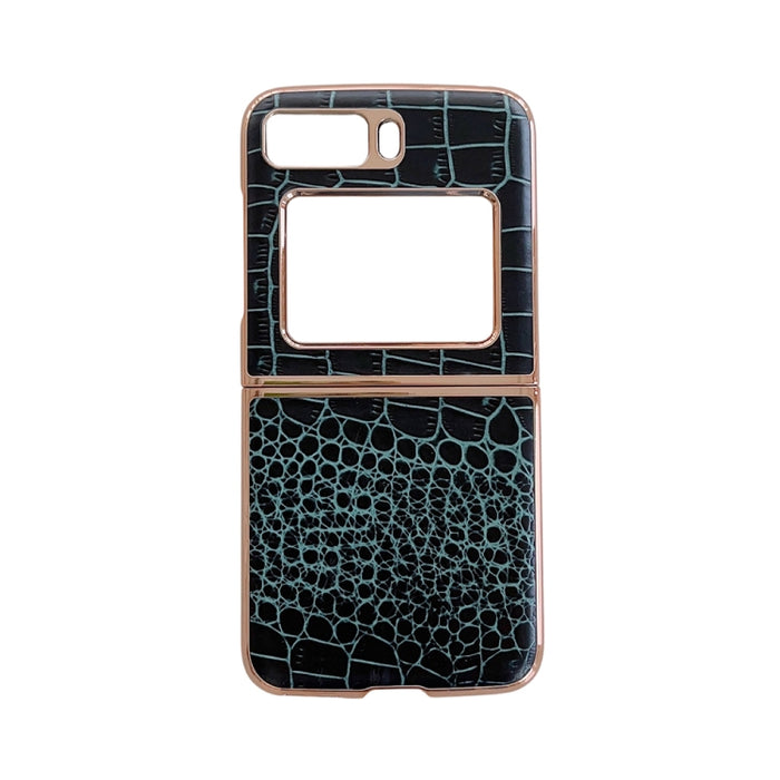 Funda de teléfono con nano galvanoplastia de cuero genuino con textura de cocodrilo