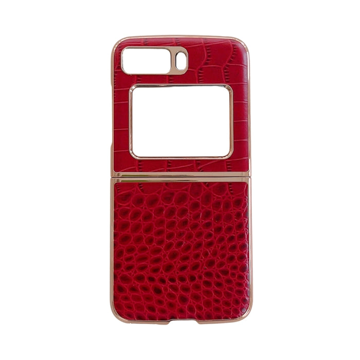 Funda de teléfono con nano galvanoplastia de cuero genuino con textura de cocodrilo