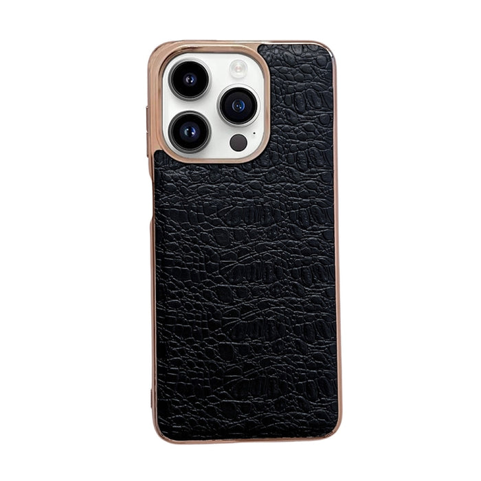 Sky Series Nano Galvanoplastia Estuche para teléfono de cuero genuino