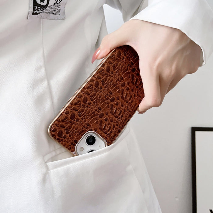 Sky Series Nano Galvanoplastia Estuche para teléfono de cuero genuino