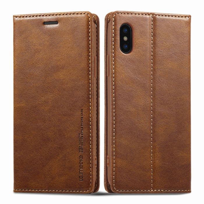 LC.IMEEKE RFID Funda de cuero antirrobo para teléfono