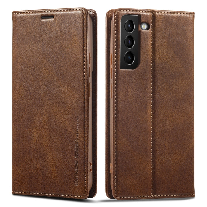 LC.IMEEKE RFID Funda de cuero antirrobo para teléfono