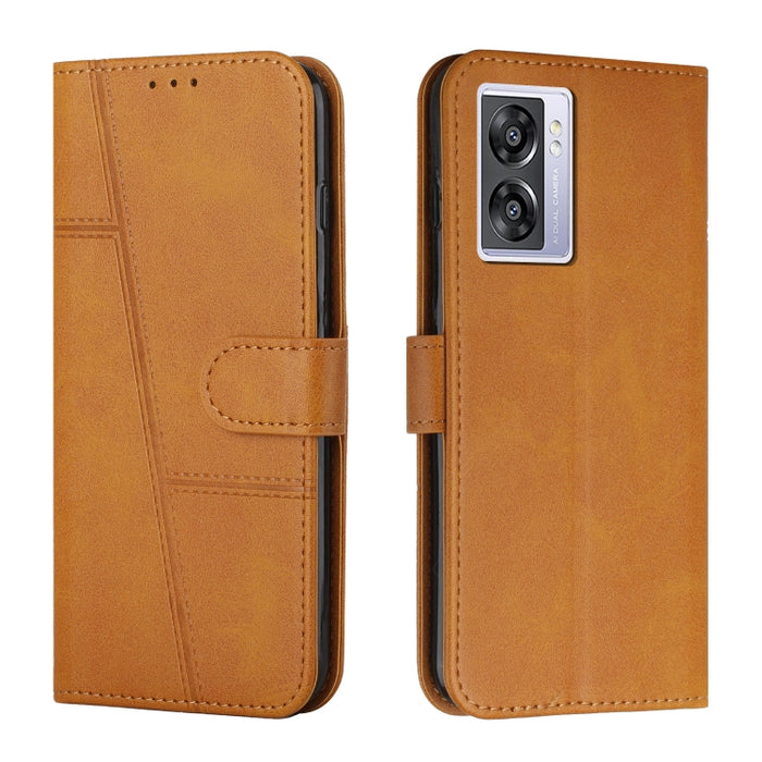 Estuche para teléfono de cuero con hebilla de textura de becerro cosido, For OPPO A57 5G/Realme V23/A77 5G, For Realme C30 4G, For OPPO Reno8 5G/Reno8 5G Global, For OPPO Reno8 Pro+ 5G/Reno8 Pro 5G Global, For vivo Y35 4G/Y22s/Y22, For Xiaomi Redmi A1 ...