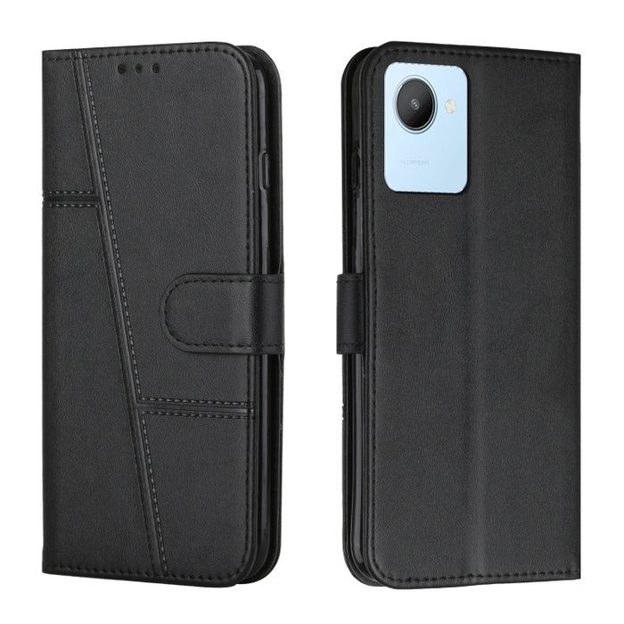 Estuche para teléfono de cuero con hebilla de textura de becerro cosido, For OPPO A57 5G/Realme V23/A77 5G, For Realme C30 4G, For OPPO Reno8 5G/Reno8 5G Global, For OPPO Reno8 Pro+ 5G/Reno8 Pro 5G Global, For vivo Y35 4G/Y22s/Y22, For Xiaomi Redmi A1 ...