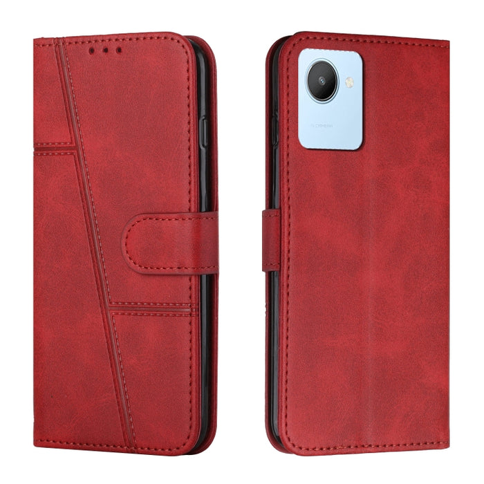 Estuche para teléfono de cuero con hebilla de textura de becerro cosido, For OPPO A57 5G/Realme V23/A77 5G, For Realme C30 4G, For OPPO Reno8 5G/Reno8 5G Global, For OPPO Reno8 Pro+ 5G/Reno8 Pro 5G Global, For vivo Y35 4G/Y22s/Y22, For Xiaomi Redmi A1 ...