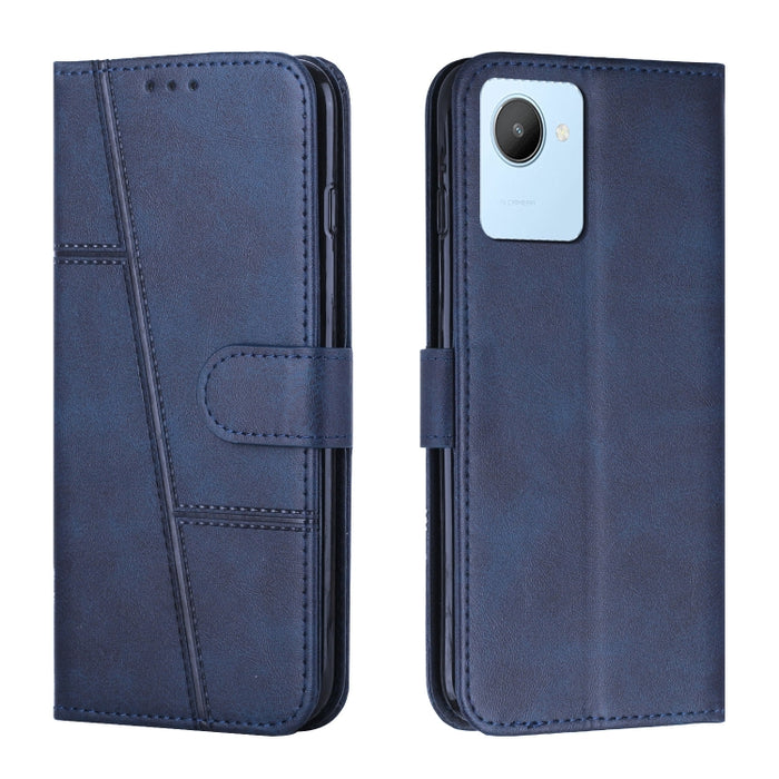 Estuche para teléfono de cuero con hebilla de textura de becerro cosido, For OPPO A57 5G/Realme V23/A77 5G, For Realme C30 4G, For OPPO Reno8 5G/Reno8 5G Global, For OPPO Reno8 Pro+ 5G/Reno8 Pro 5G Global, For vivo Y35 4G/Y22s/Y22, For Xiaomi Redmi A1 ...