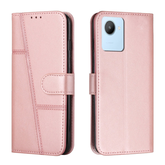 Estuche para teléfono de cuero con hebilla de textura de becerro cosido, For OPPO A57 5G/Realme V23/A77 5G, For Realme C30 4G, For OPPO Reno8 5G/Reno8 5G Global, For OPPO Reno8 Pro+ 5G/Reno8 Pro 5G Global, For vivo Y35 4G/Y22s/Y22, For Xiaomi Redmi A1 ...
