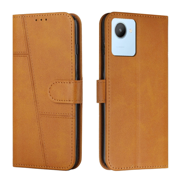 Estuche para teléfono de cuero con hebilla de textura de becerro cosido, For OPPO A57 5G/Realme V23/A77 5G, For Realme C30 4G, For OPPO Reno8 5G/Reno8 5G Global, For OPPO Reno8 Pro+ 5G/Reno8 Pro 5G Global, For vivo Y35 4G/Y22s/Y22, For Xiaomi Redmi A1 ...