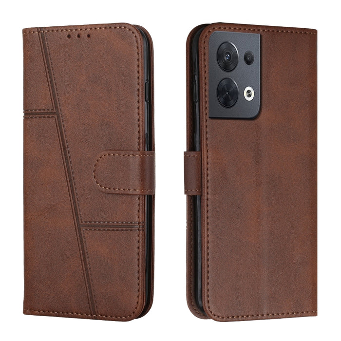 Estuche para teléfono de cuero con hebilla de textura de becerro cosido, For OPPO A57 5G/Realme V23/A77 5G, For Realme C30 4G, For OPPO Reno8 5G/Reno8 5G Global, For OPPO Reno8 Pro+ 5G/Reno8 Pro 5G Global, For vivo Y35 4G/Y22s/Y22, For Xiaomi Redmi A1 ...