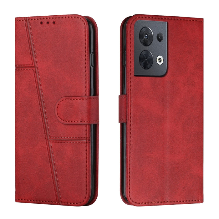 Estuche para teléfono de cuero con hebilla de textura de becerro cosido, For OPPO A57 5G/Realme V23/A77 5G, For Realme C30 4G, For OPPO Reno8 5G/Reno8 5G Global, For OPPO Reno8 Pro+ 5G/Reno8 Pro 5G Global, For vivo Y35 4G/Y22s/Y22, For Xiaomi Redmi A1 ...