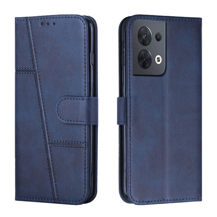 Estuche para teléfono de cuero con hebilla de textura de becerro cosido, For OPPO A57 5G/Realme V23/A77 5G, For Realme C30 4G, For OPPO Reno8 5G/Reno8 5G Global, For OPPO Reno8 Pro+ 5G/Reno8 Pro 5G Global, For vivo Y35 4G/Y22s/Y22, For Xiaomi Redmi A1 ...