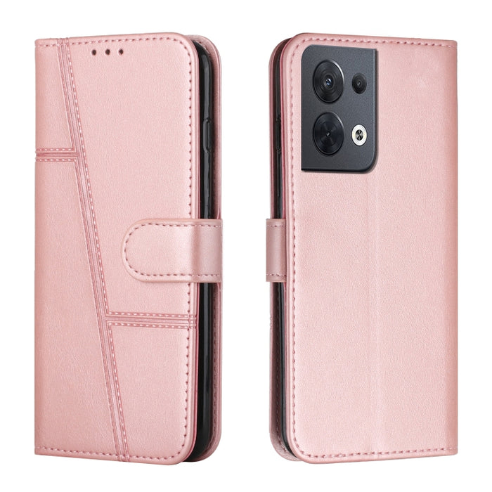 Estuche para teléfono de cuero con hebilla de textura de becerro cosido, For OPPO A57 5G/Realme V23/A77 5G, For Realme C30 4G, For OPPO Reno8 5G/Reno8 5G Global, For OPPO Reno8 Pro+ 5G/Reno8 Pro 5G Global, For vivo Y35 4G/Y22s/Y22, For Xiaomi Redmi A1 ...