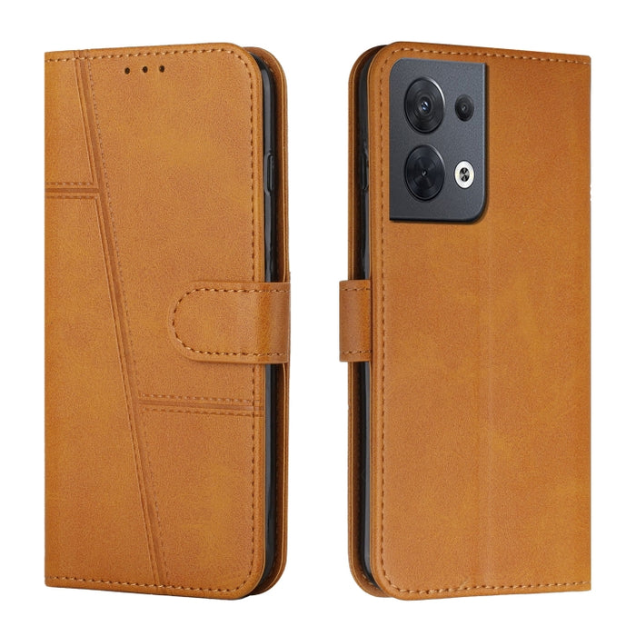 Estuche para teléfono de cuero con hebilla de textura de becerro cosido, For OPPO A57 5G/Realme V23/A77 5G, For Realme C30 4G, For OPPO Reno8 5G/Reno8 5G Global, For OPPO Reno8 Pro+ 5G/Reno8 Pro 5G Global, For vivo Y35 4G/Y22s/Y22, For Xiaomi Redmi A1 ...