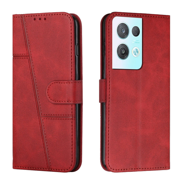 Estuche para teléfono de cuero con hebilla de textura de becerro cosido, For OPPO A57 5G/Realme V23/A77 5G, For Realme C30 4G, For OPPO Reno8 5G/Reno8 5G Global, For OPPO Reno8 Pro+ 5G/Reno8 Pro 5G Global, For vivo Y35 4G/Y22s/Y22, For Xiaomi Redmi A1 ...