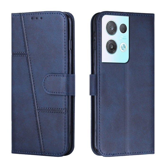 Estuche para teléfono de cuero con hebilla de textura de becerro cosido, For OPPO A57 5G/Realme V23/A77 5G, For Realme C30 4G, For OPPO Reno8 5G/Reno8 5G Global, For OPPO Reno8 Pro+ 5G/Reno8 Pro 5G Global, For vivo Y35 4G/Y22s/Y22, For Xiaomi Redmi A1 ...