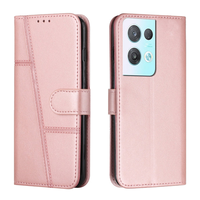 Estuche para teléfono de cuero con hebilla de textura de becerro cosido, For OPPO A57 5G/Realme V23/A77 5G, For Realme C30 4G, For OPPO Reno8 5G/Reno8 5G Global, For OPPO Reno8 Pro+ 5G/Reno8 Pro 5G Global, For vivo Y35 4G/Y22s/Y22, For Xiaomi Redmi A1 ...