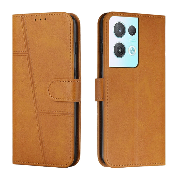 Estuche para teléfono de cuero con hebilla de textura de becerro cosido, For OPPO A57 5G/Realme V23/A77 5G, For Realme C30 4G, For OPPO Reno8 5G/Reno8 5G Global, For OPPO Reno8 Pro+ 5G/Reno8 Pro 5G Global, For vivo Y35 4G/Y22s/Y22, For Xiaomi Redmi A1 ...