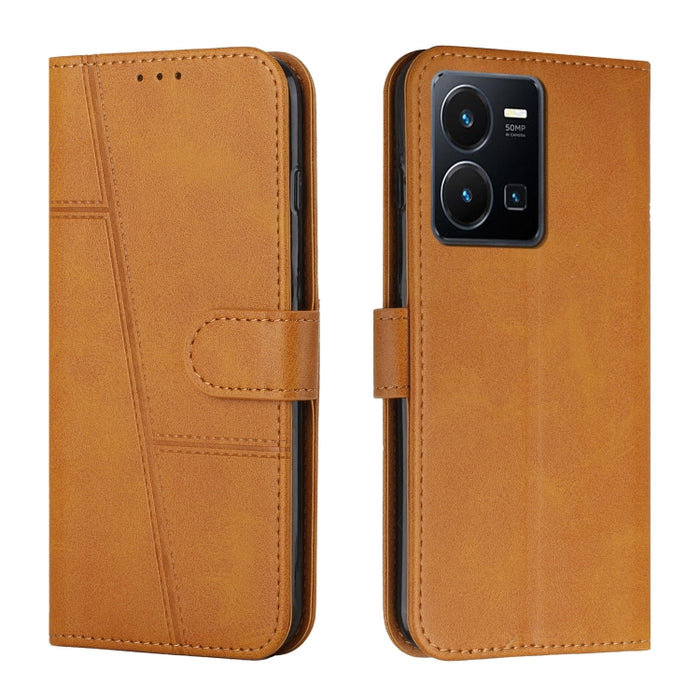 Estuche para teléfono de cuero con hebilla de textura de becerro cosido, For OPPO A57 5G/Realme V23/A77 5G, For Realme C30 4G, For OPPO Reno8 5G/Reno8 5G Global, For OPPO Reno8 Pro+ 5G/Reno8 Pro 5G Global, For vivo Y35 4G/Y22s/Y22, For Xiaomi Redmi A1 ...