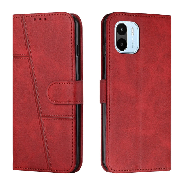 Estuche para teléfono de cuero con hebilla de textura de becerro cosido, For OPPO A57 5G/Realme V23/A77 5G, For Realme C30 4G, For OPPO Reno8 5G/Reno8 5G Global, For OPPO Reno8 Pro+ 5G/Reno8 Pro 5G Global, For vivo Y35 4G/Y22s/Y22, For Xiaomi Redmi A1 ...