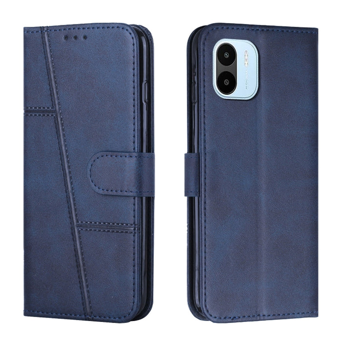 Estuche para teléfono de cuero con hebilla de textura de becerro cosido, For OPPO A57 5G/Realme V23/A77 5G, For Realme C30 4G, For OPPO Reno8 5G/Reno8 5G Global, For OPPO Reno8 Pro+ 5G/Reno8 Pro 5G Global, For vivo Y35 4G/Y22s/Y22, For Xiaomi Redmi A1 ...