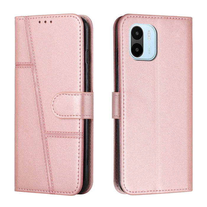 Estuche para teléfono de cuero con hebilla de textura de becerro cosido, For OPPO A57 5G/Realme V23/A77 5G, For Realme C30 4G, For OPPO Reno8 5G/Reno8 5G Global, For OPPO Reno8 Pro+ 5G/Reno8 Pro 5G Global, For vivo Y35 4G/Y22s/Y22, For Xiaomi Redmi A1 ...