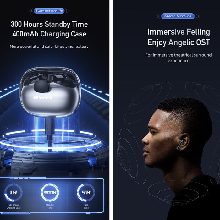 Auriculares inalámbricos Bluetooth para juegos awei T52