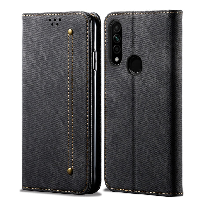 Estuche de cuero con tapa horizontal de estilo casual de textura de mezclilla con soporte y ranuras para tarjetas y billetera, For OPPO A8 / A31 (2020), For OPPO A91 / F15 / Reno 3, For OPPO Find X2, For OPPO Find X2 Pro, For OPPO Realme X50           ...